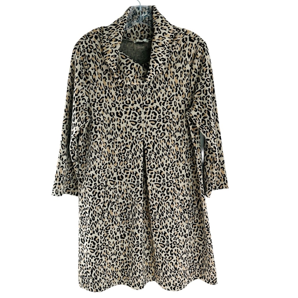 Tyler Boe Leopard Print Cowl Neck Dress Tunic Size Medium